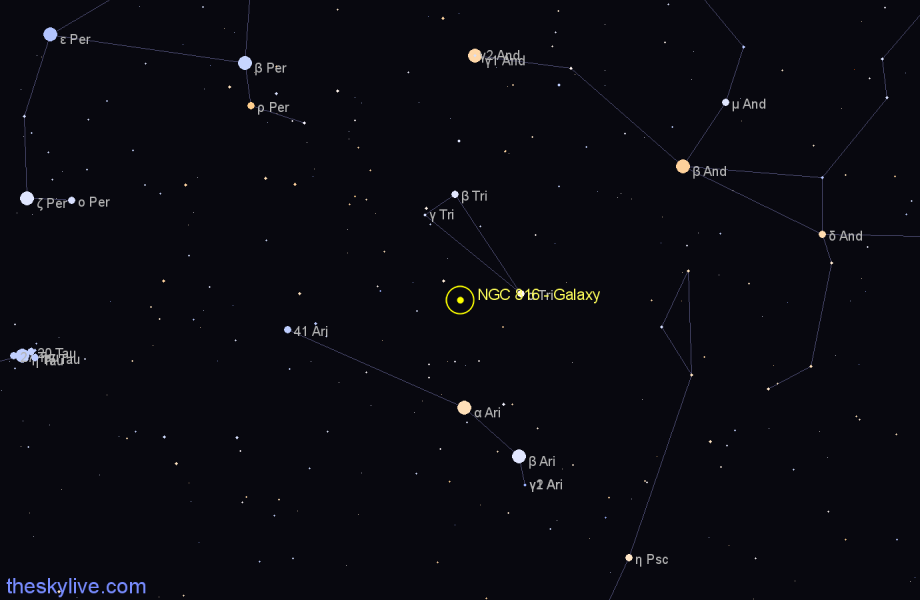 Finder chart NGC 816 - Galaxy in Triangulum star