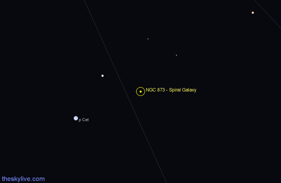 Finder chart NGC 873 - Spiral Galaxy in Cetus star