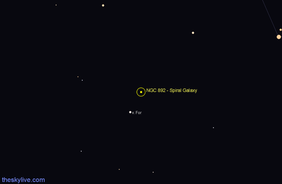 Finder chart NGC 892 - Spiral Galaxy in Cetus star