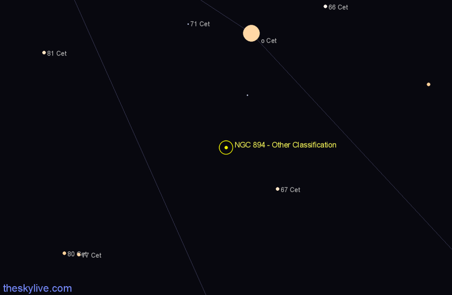 Finder chart NGC 894 - Other Classification in Cetus star
