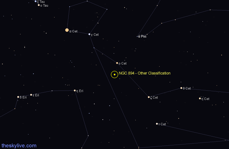 Finder chart NGC 894 - Other Classification in Cetus star