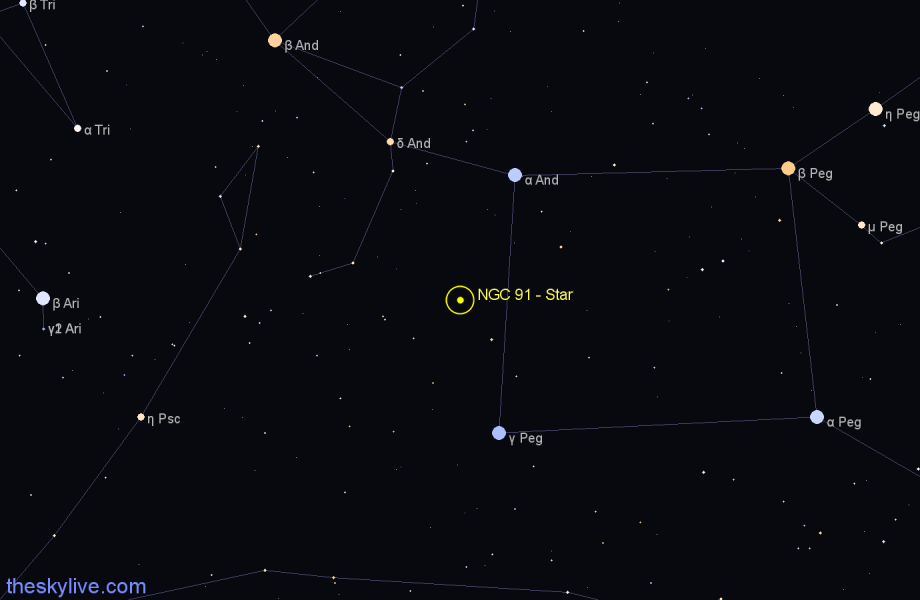 Finder chart NGC 91 - Star in Andromeda star