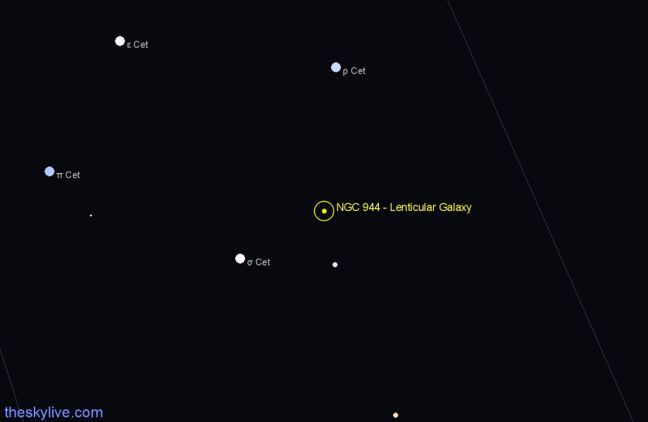 Finder chart NGC 944 - Lenticular Galaxy in Cetus star