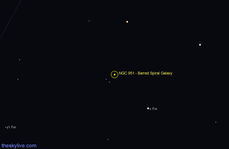 Finder chart NGC 951 - Barred Spiral Galaxy in Cetus star