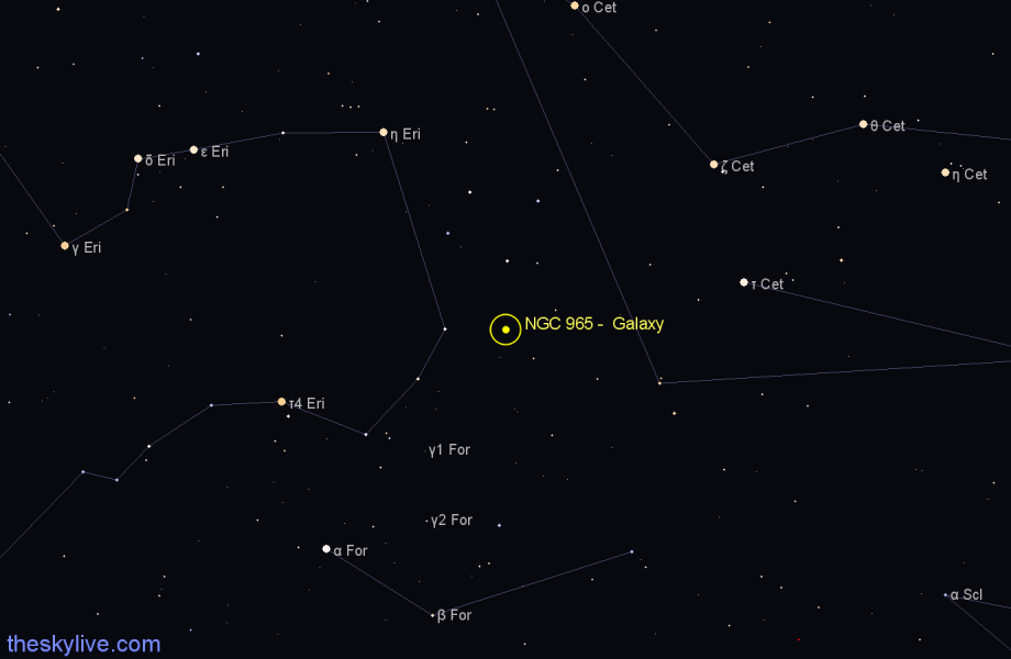 Finder chart NGC 965 - Galaxy in Cetus star