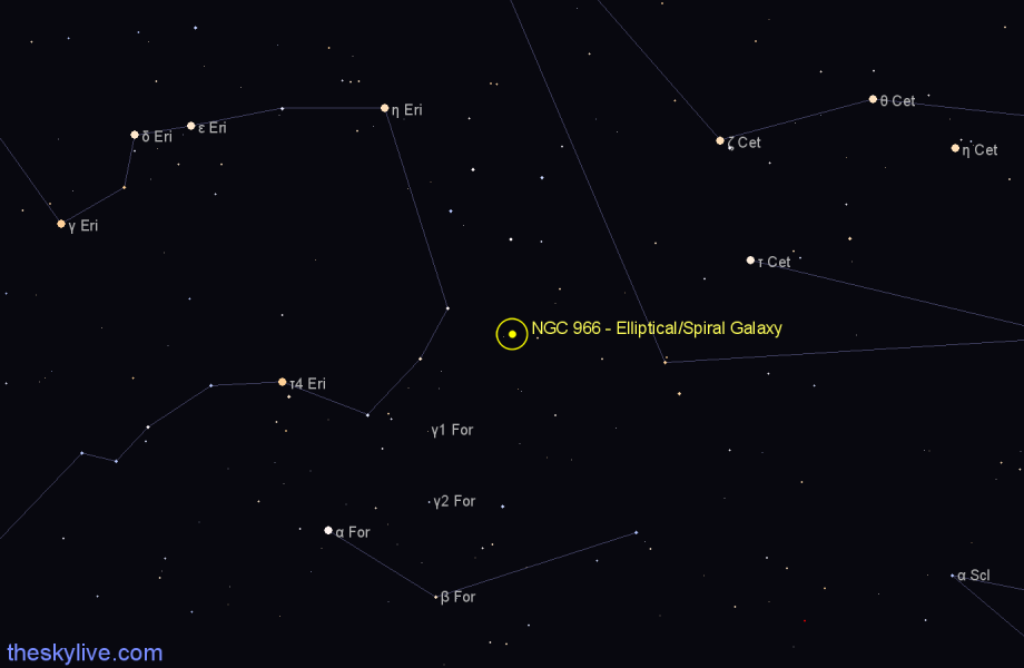 Finder chart NGC 966 - Elliptical/Spiral Galaxy in Cetus star