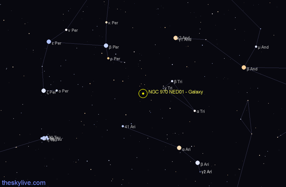 Finder chart NGC 970 NED01 - Galaxy in Triangulum star