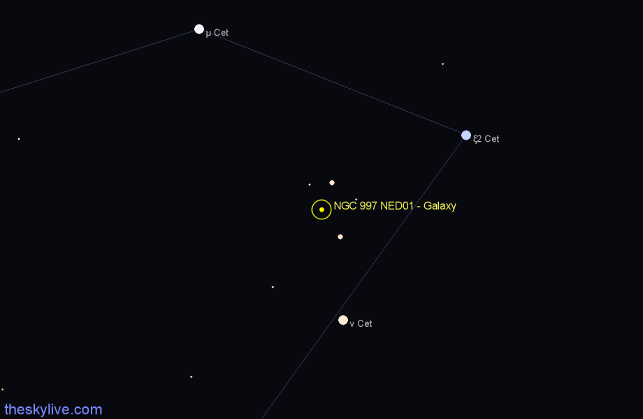 Finder chart NGC 997 NED01 - Galaxy in Cetus star