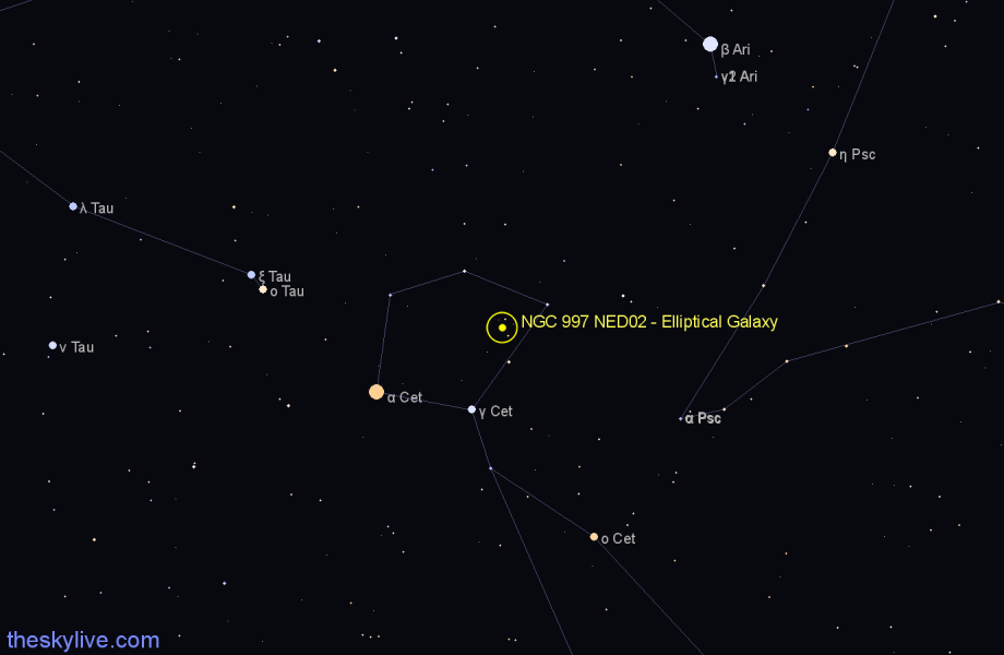 Finder chart NGC 997 NED02 - Elliptical Galaxy in Cetus star