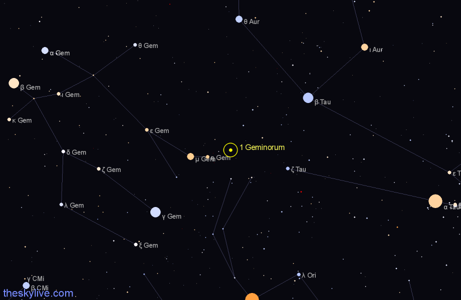 Finder chart 1 Geminorum star