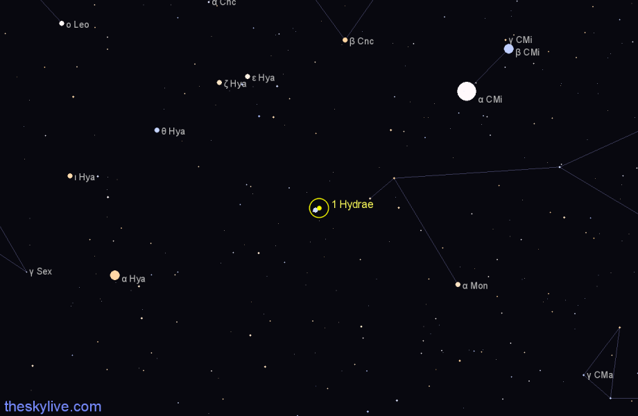 Finder chart 1 Hydrae star
