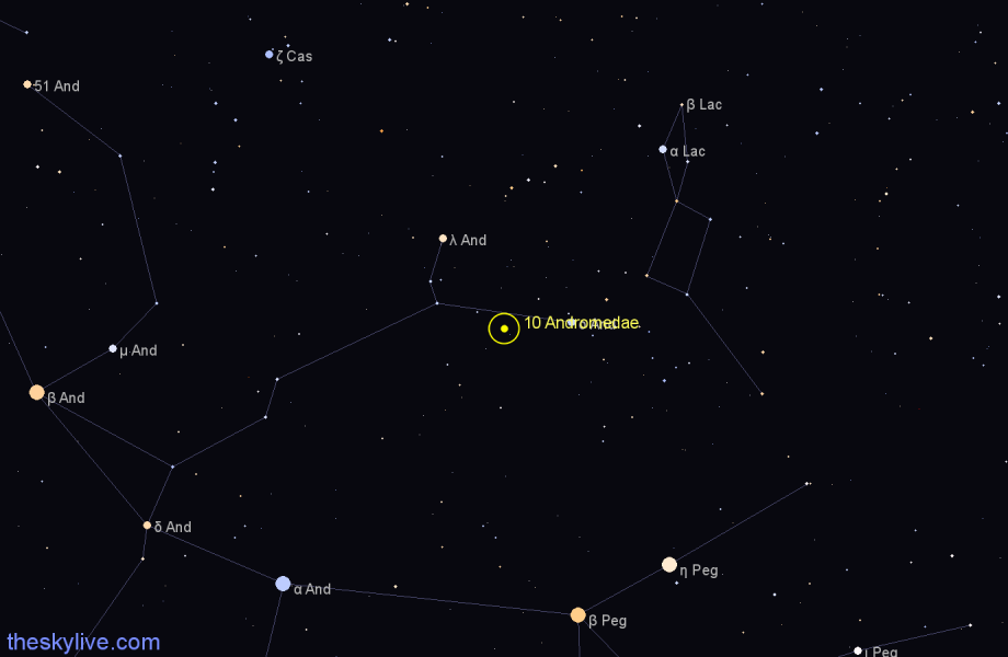 Finder chart 10 Andromedae star