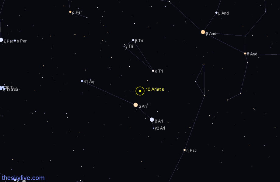 Finder chart 10 Arietis star