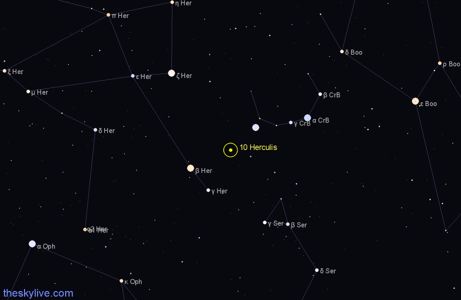 Finder chart 10 Herculis star