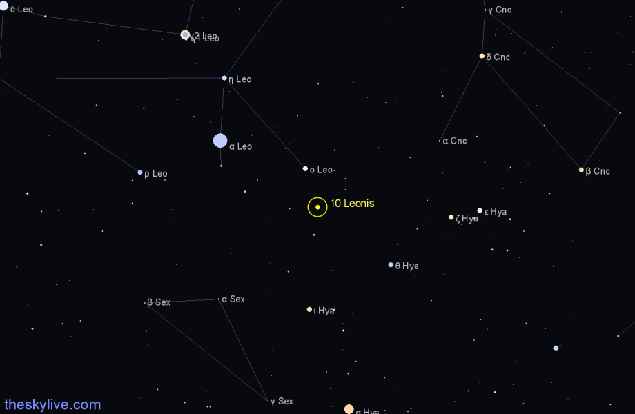 Finder chart 10 Leonis star