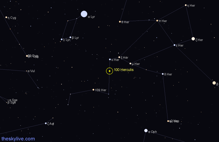 Finder chart 100 Herculis star