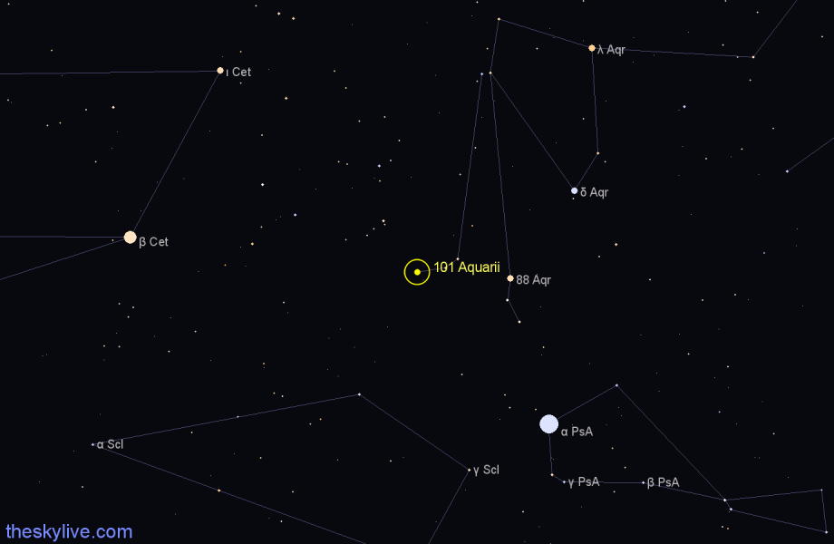 Finder chart 101 Aquarii star