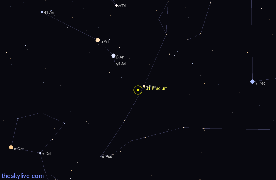 Finder chart 101 Piscium star