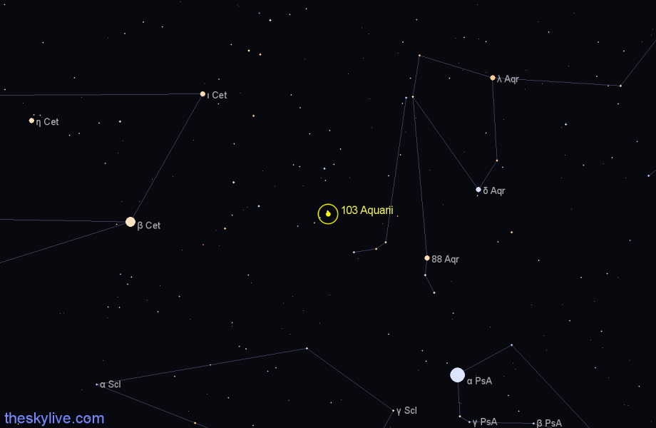 Finder chart 103 Aquarii star