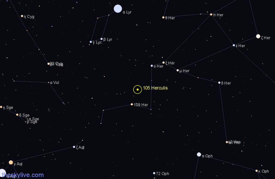 Finder chart 105 Herculis star