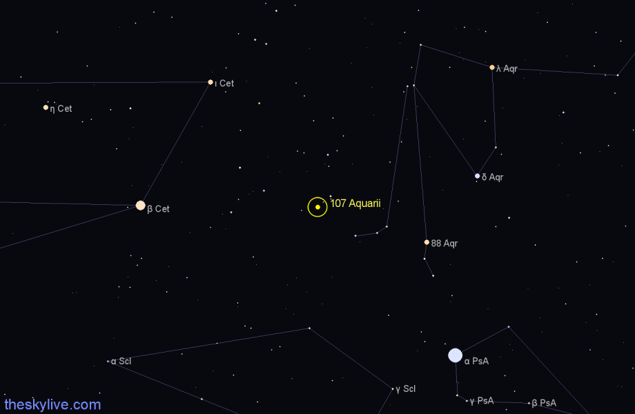 Finder chart 107 Aquarii star