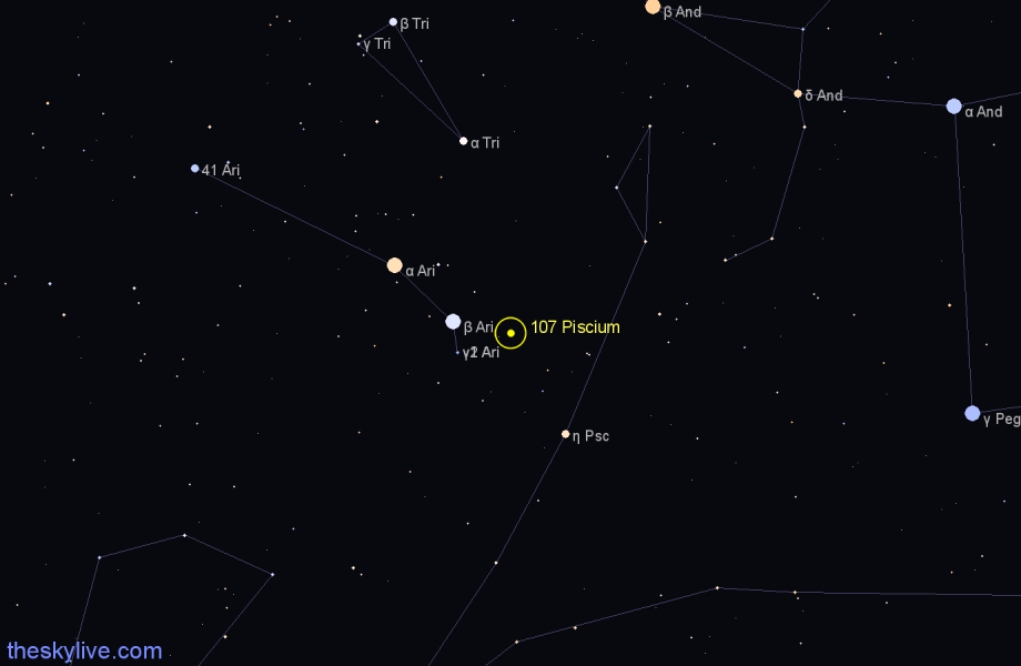 Finder chart 107 Piscium star