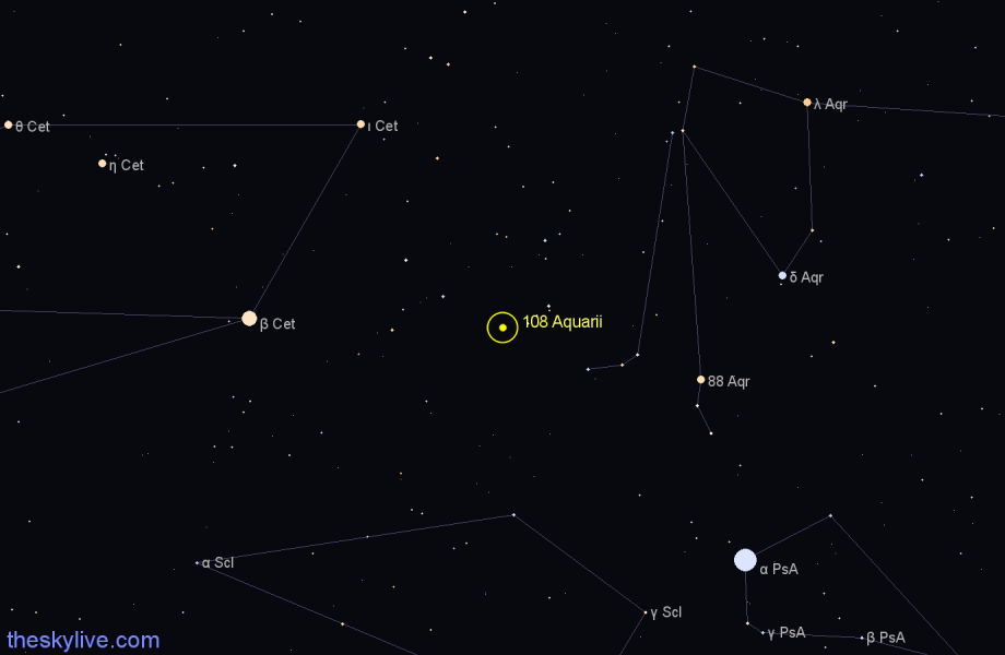 Finder chart 108 Aquarii star