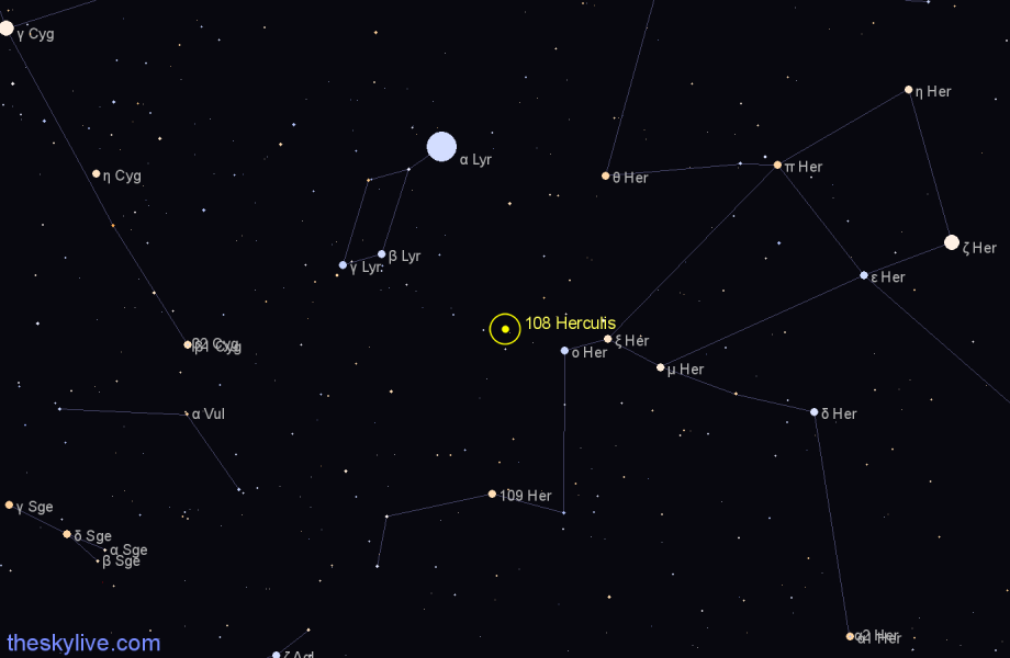 Finder chart 108 Herculis star