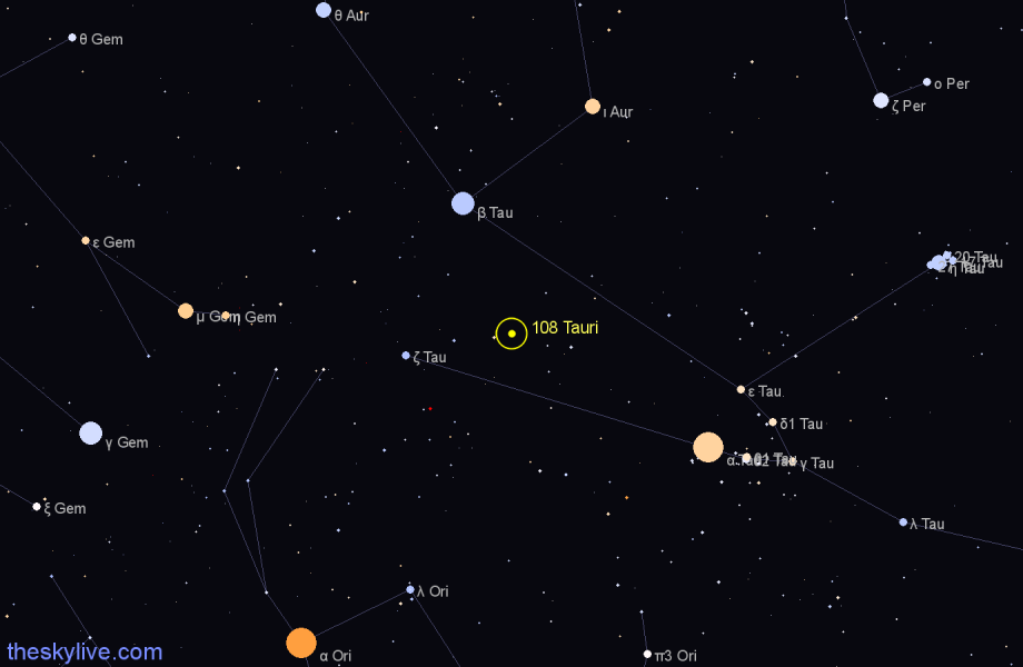 Finder chart 108 Tauri star