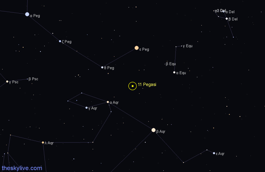 Finder chart 11 Pegasi star