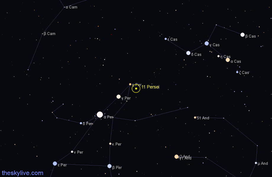 Finder chart 11 Persei star