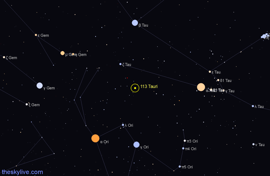 Finder chart 113 Tauri star