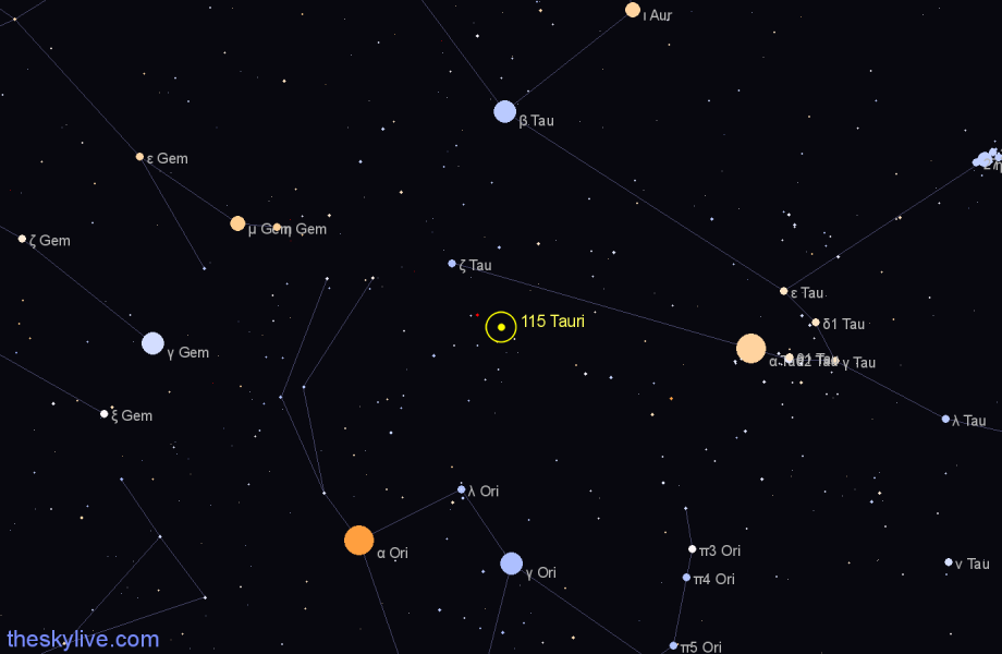 Finder chart 115 Tauri star