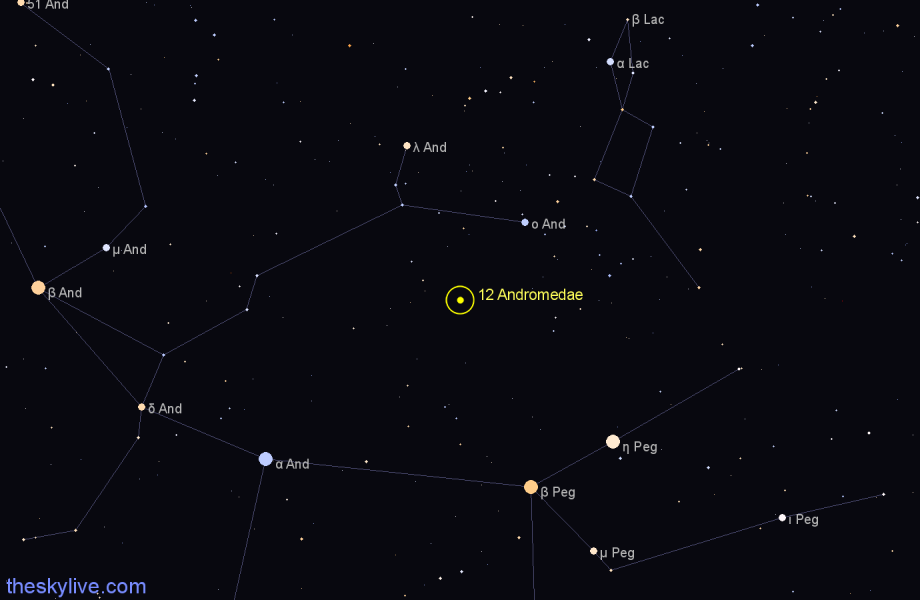 Finder chart 12 Andromedae star