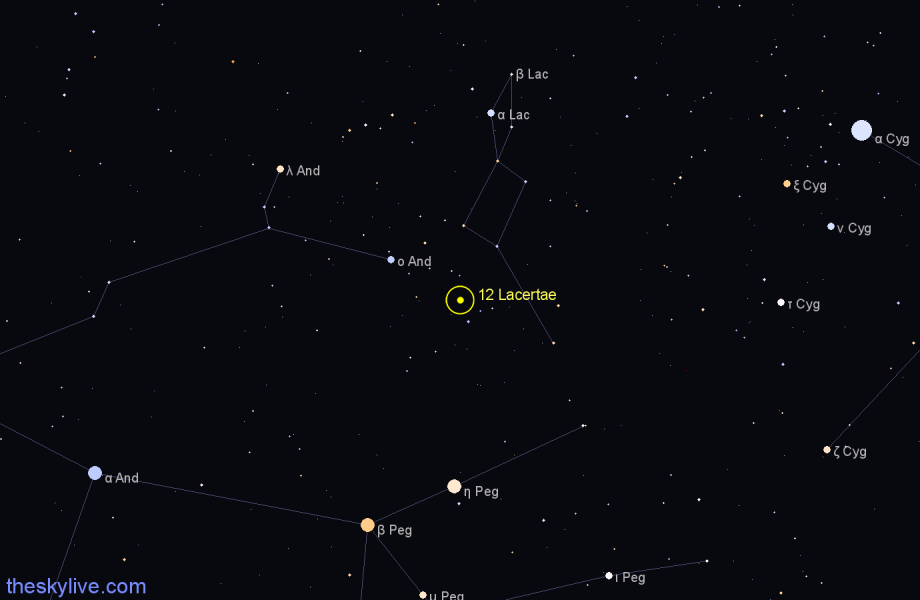 Finder chart 12 Lacertae star