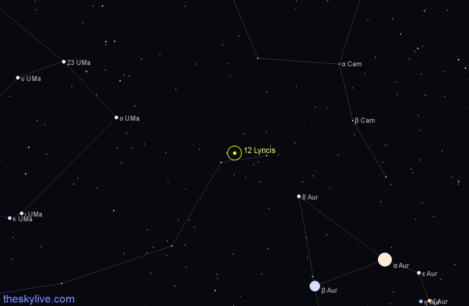 Finder chart 12 Lyncis star