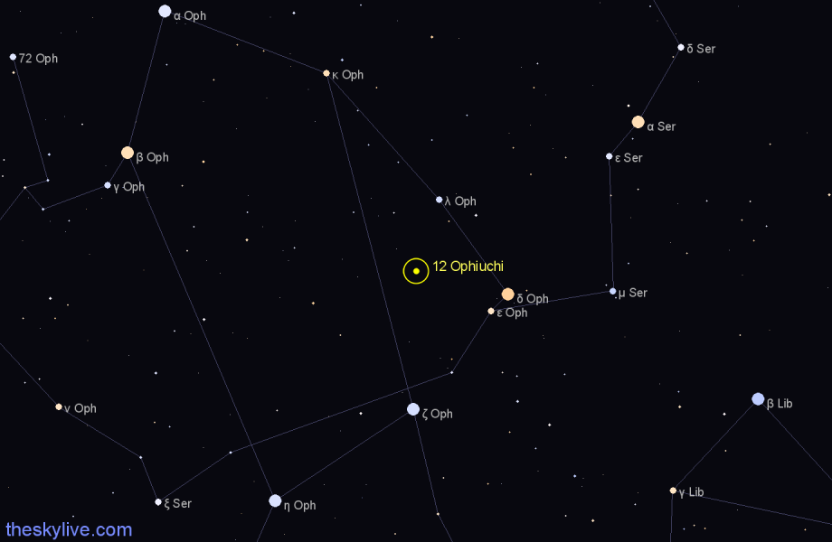 Finder chart 12 Ophiuchi star