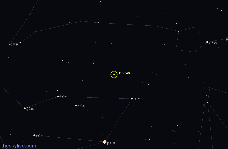 Finder chart 13 Ceti star