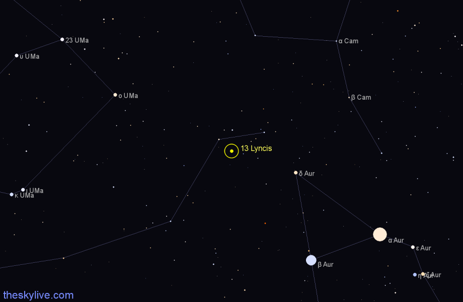 Finder chart 13 Lyncis star