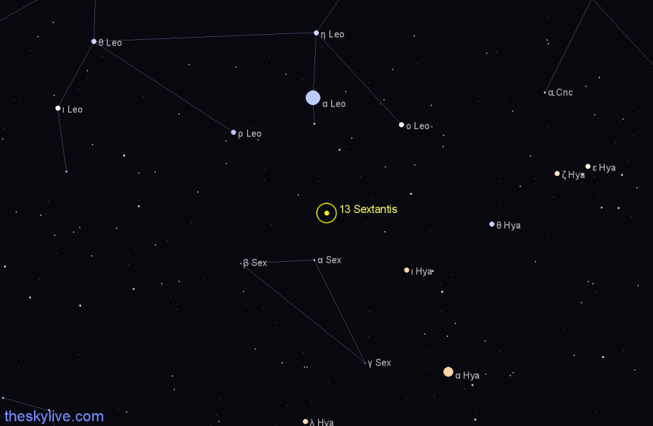 Finder chart 13 Sextantis star