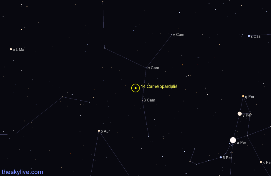 Finder chart 14 Camelopardalis star