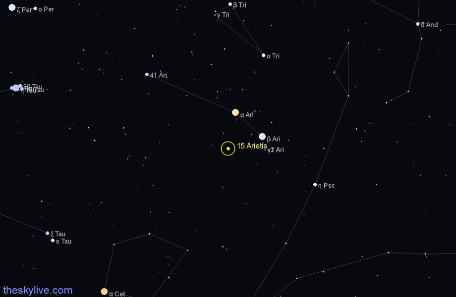 Finder chart 15 Arietis star