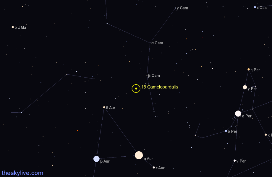 Finder chart 15 Camelopardalis star