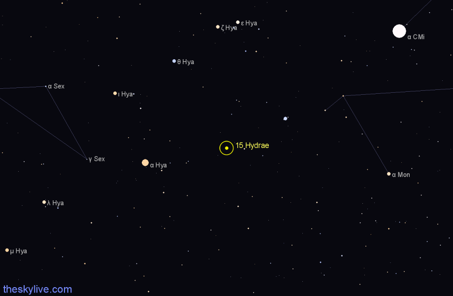 Finder chart 15 Hydrae star