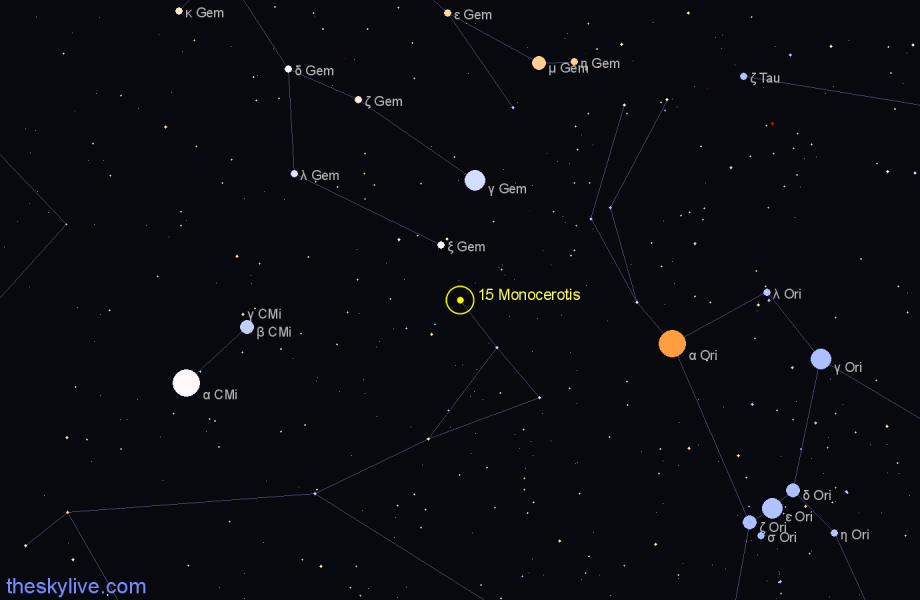 Finder chart 15 Monocerotis star