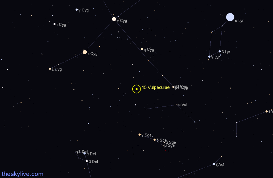 Finder chart 15 Vulpeculae star