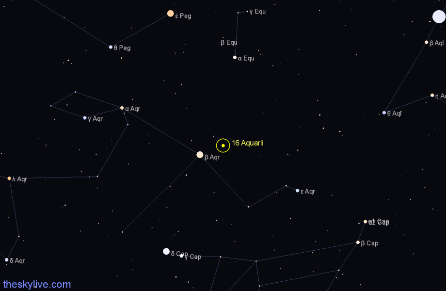 Finder chart 16 Aquarii star