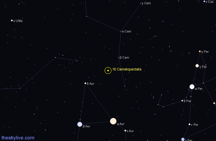 Finder chart 16 Camelopardalis star