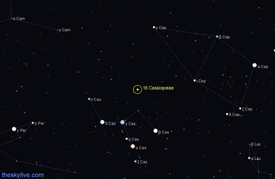 Finder chart 16 Cassiopeiae star