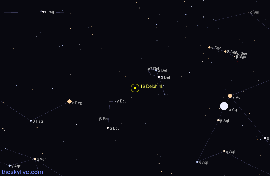 Finder chart 16 Delphini star